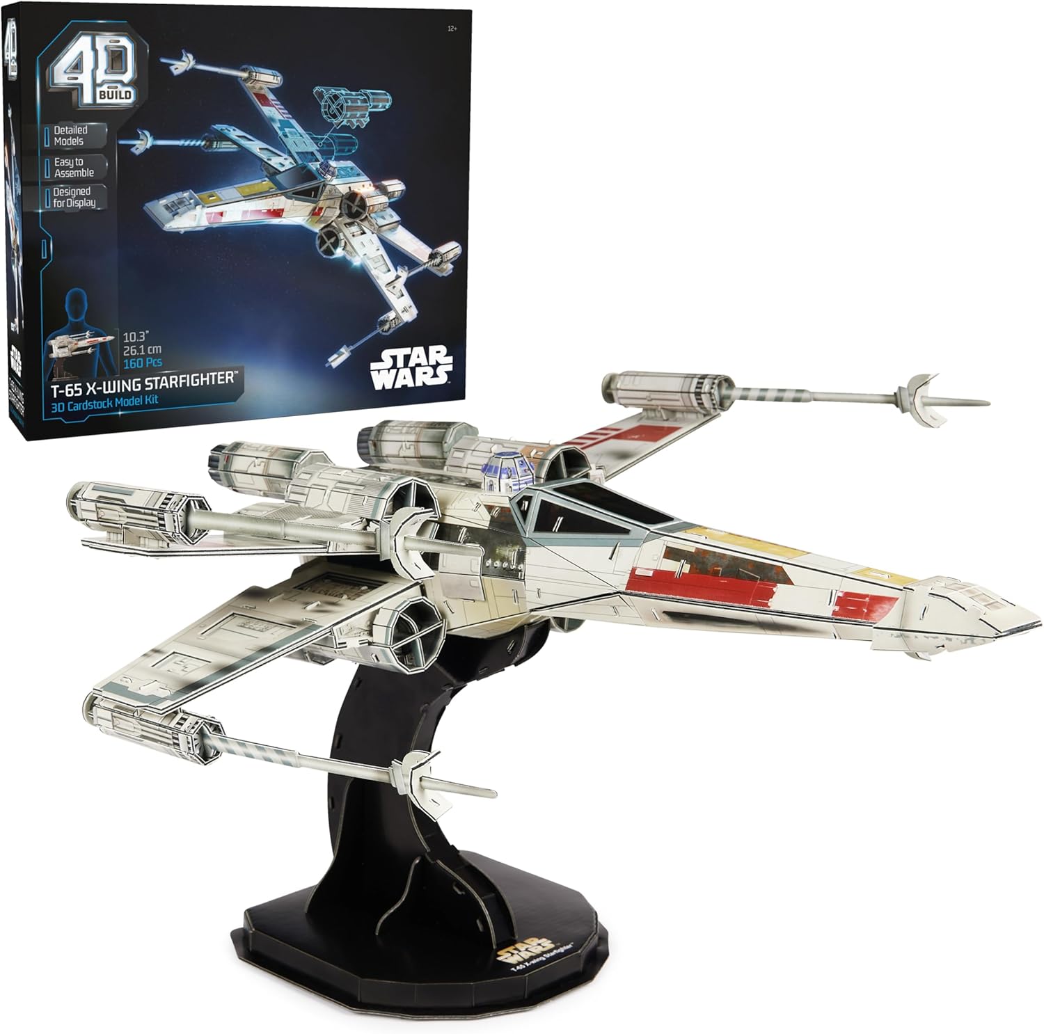 4D Build, Star Wars T-65 X-Wing Starfighter 3D Model Kit, Star Wars Collectible & Desk Décor, Adult Puzzle, Gift Ideas For Ages 12 & Up - Image 1
