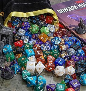 Ciaraq DND S - 26 X 7 Polyhedral Dice (182Pcs) With A Large Drawstring Bag Great For Dungeons And Dragons, Role Playing Table Game Dice Set - Image 3